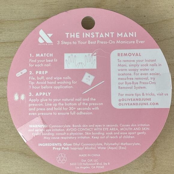 Olive & June The Instant Mani Nails EXTRA SHORT CV RED Press On - Picture 2 of 2